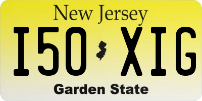 NJ license plate I50XIG