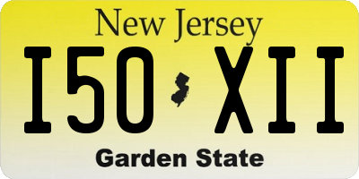 NJ license plate I50XII