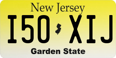 NJ license plate I50XIJ