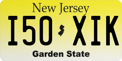 NJ license plate I50XIK