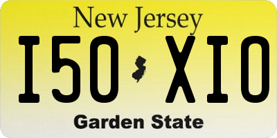 NJ license plate I50XIO