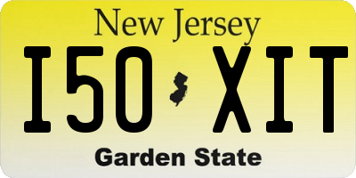 NJ license plate I50XIT