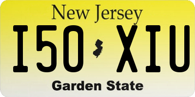 NJ license plate I50XIU