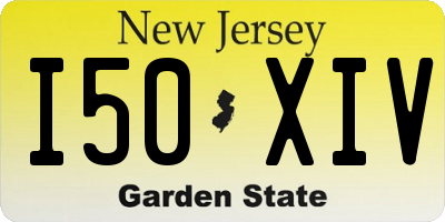 NJ license plate I50XIV