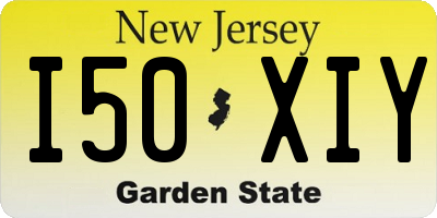 NJ license plate I50XIY