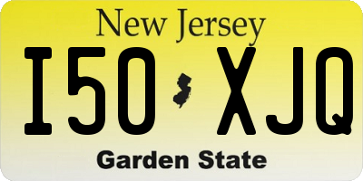 NJ license plate I50XJQ