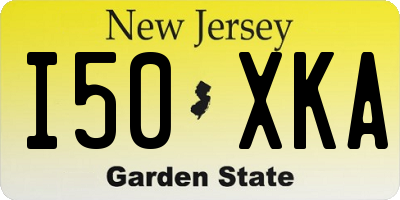 NJ license plate I50XKA