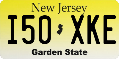 NJ license plate I50XKE