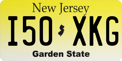 NJ license plate I50XKG
