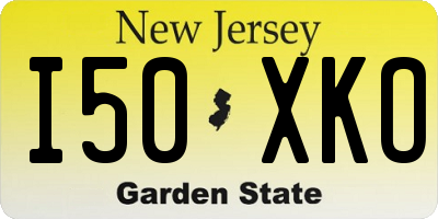 NJ license plate I50XKO