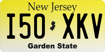 NJ license plate I50XKV