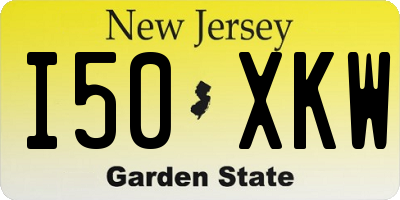 NJ license plate I50XKW