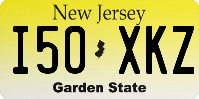 NJ license plate I50XKZ