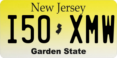 NJ license plate I50XMW