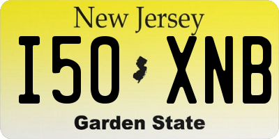NJ license plate I50XNB