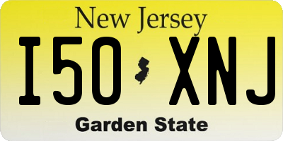NJ license plate I50XNJ