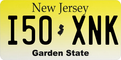 NJ license plate I50XNK