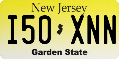 NJ license plate I50XNN