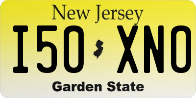 NJ license plate I50XNO