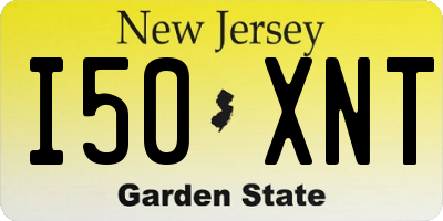 NJ license plate I50XNT