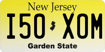 NJ license plate I50XOM