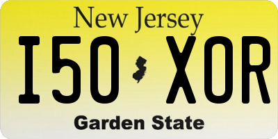 NJ license plate I50XOR