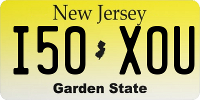 NJ license plate I50XOU