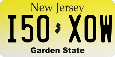 NJ license plate I50XOW