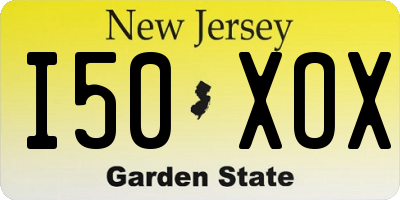 NJ license plate I50XOX