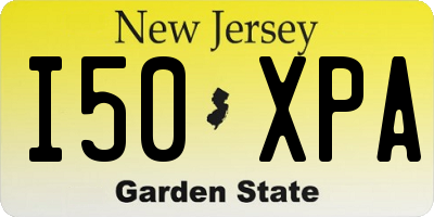 NJ license plate I50XPA