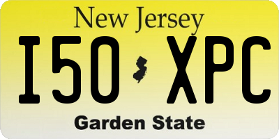 NJ license plate I50XPC