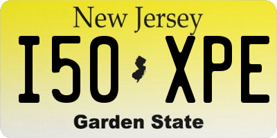 NJ license plate I50XPE
