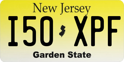 NJ license plate I50XPF