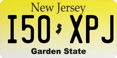 NJ license plate I50XPJ
