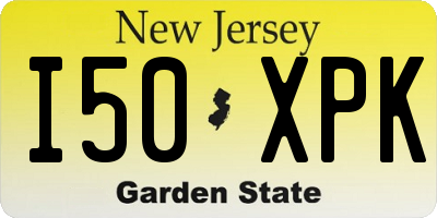 NJ license plate I50XPK