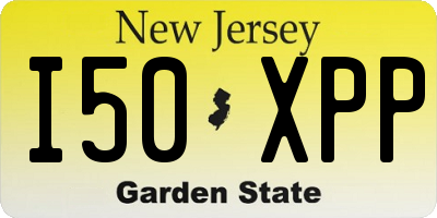 NJ license plate I50XPP