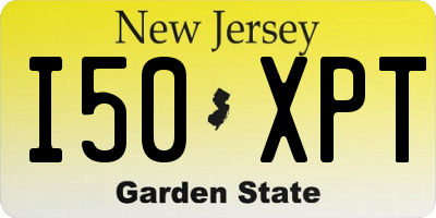 NJ license plate I50XPT