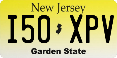 NJ license plate I50XPV