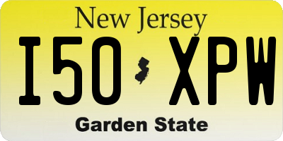 NJ license plate I50XPW