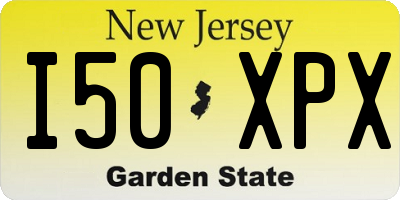 NJ license plate I50XPX
