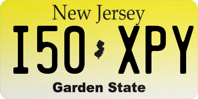 NJ license plate I50XPY