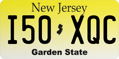 NJ license plate I50XQC