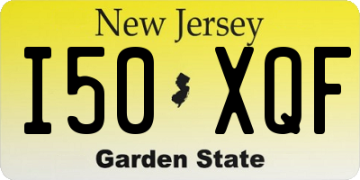 NJ license plate I50XQF