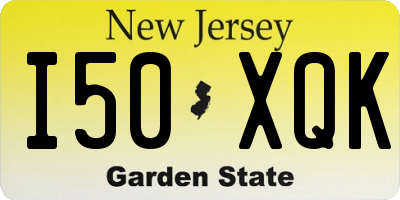 NJ license plate I50XQK