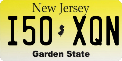 NJ license plate I50XQN