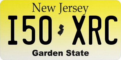 NJ license plate I50XRC