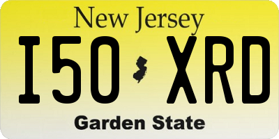 NJ license plate I50XRD