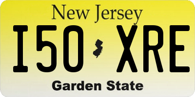 NJ license plate I50XRE