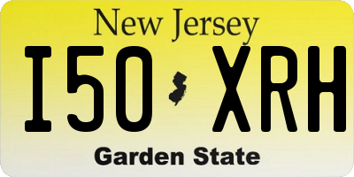 NJ license plate I50XRH
