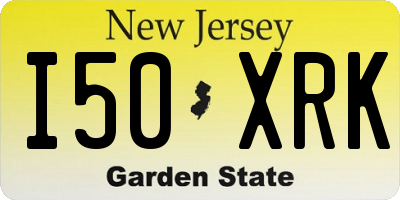 NJ license plate I50XRK